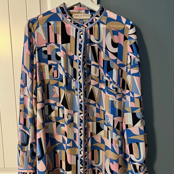 Emilio Pucci Geometric Patterned Button Down Dress - Picture 3 of 8